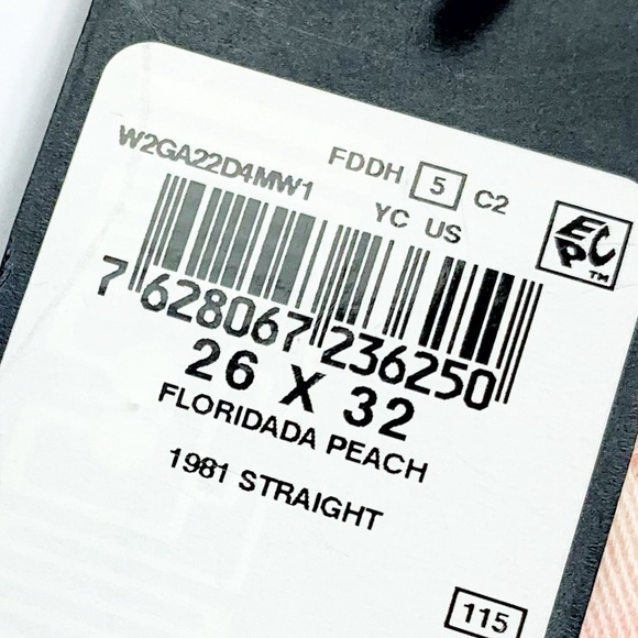 Guess 1981 Peach Straight Leg Jeans 26x32 | Eyelet Detail | Rare Color Denim - Picture 15 of 15